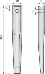 Pièces agricoles - Travail du sol - Dent herse alternative adapt. sur Kuhn