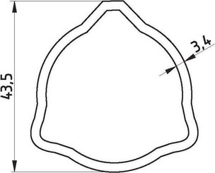 Pièces agricoles - Transmission - Tube profilé extérieur triangulaire T40 Ø int: 36,7 Ø ext: 43,5x3,4mm L: 0,865m Comer