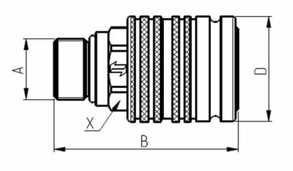 Pièces agricoles - Hydraulique - Coupleurs, 1"-M36x2 25S femelle CPV