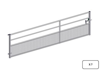 Materiels - Cage de contention - PACK DE 7 PORTE HERBAGE SEMI-GRILLAGEE L.4.18M