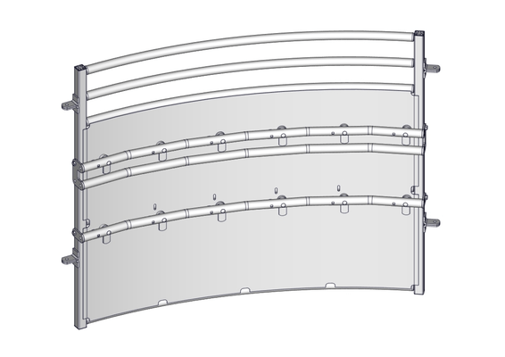 Materiels - Accessoires 100Kg-200Kg - BARRIERE -A1- CINTREE DE CORRAL ANTI-HORAIRE COMPLETE V2