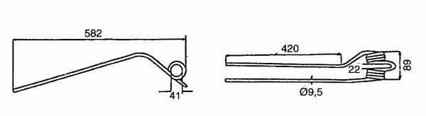 Pièces agricoles - Fenaison & élevage - Dent d'andaineuse rotative G. ext.