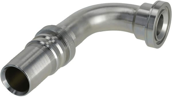 Pièces agricoles - Hydraulique - Raccord à sertir 4SH-DN40 avec flasque ø54,0 mm 90°