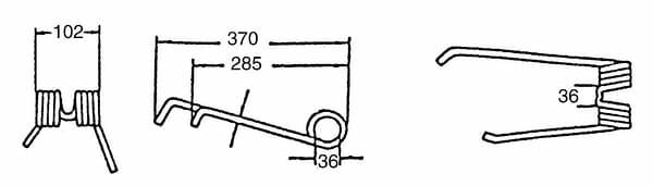 Pièces agricoles - Fenaison & élevage - Dent de pir. rot. G Ø9 p/Lely