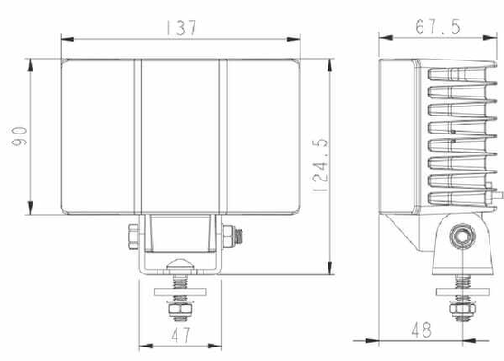 Pièces agricoles - Eclairage - Lampe de travail 60W 5700 Lumen FAISCEAU LARGE DT
