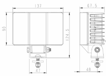 Pièces agricoles - Eclairage - Lampe de travail 60W 5700 Lumen FAISCEAU LARGE DT
