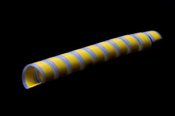Pièces agricoles - Hydraulique - Tuyau en spirale 63 (55-67 mm) / 25 m - Jaune avec bords lumineux