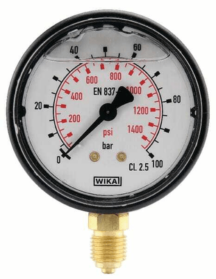 Pièces agricoles - Hydraulique - Manomètre Ø63 0-100bar ¼" inf.