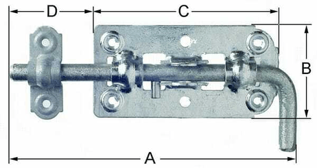 Pièces agricoles - Fasteners - Boulon de porte 205mm