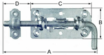 Boulon de porte 205mm