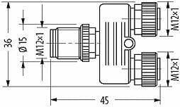Pièces agricoles - Pièce Pulvérisateur - Tee M12 Femelle-Femelle-Mâle