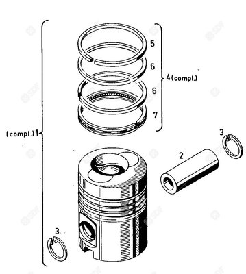 Pièces agricoles - Pieces moteur - JEU DE SEGMENTS Deutz-Fahr origine