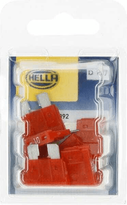 Pièces agricoles - Eclairage - Fusible lame standard 12V 10A longueur 18,8mm rouge pack 10x Hella