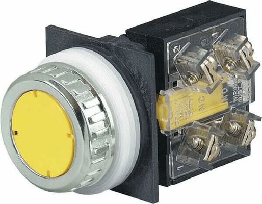 Pièces agricoles - Electricité - Bouton poussoir, jaune