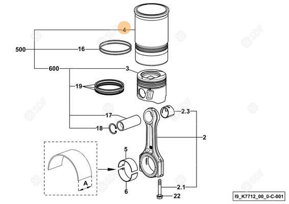 Pièces agricoles - Pieces moteur - LINER 103