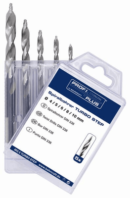 Outils - Outils divers - Jeu de forets 5 pièces. HSS-DIN 338-G Turbo STEP