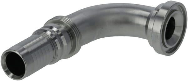Pièces agricoles - Hydraulique - Raccord à sertir 4SH-DN25 avec flasque ø44,5 mm 90°