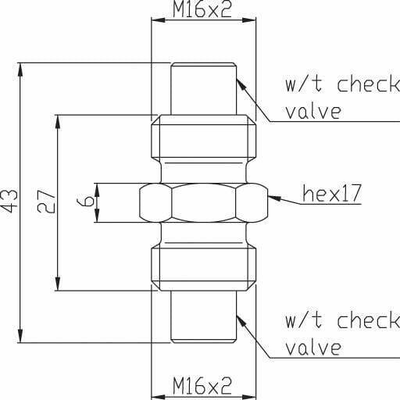 Pièces agricoles - Hydraulique - Raccord Tuyau M16x2<>m16x2