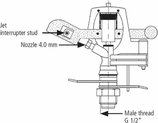 Pièces agricoles - Hydraulique - Arroseur-can. rég. V80 mâ 1/2"