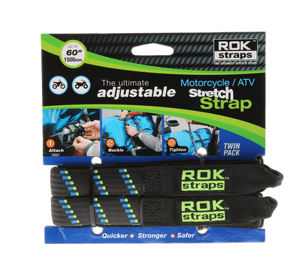 Pièces Quad & Motos - Transport - Garage - Paddock - Sangle ROK Stretch réglable noir/bleu/vert