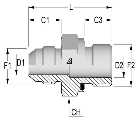 Pièces agricoles - Hydraulique - Adaptateur 1-5/16JIC x 1-1/4BSP