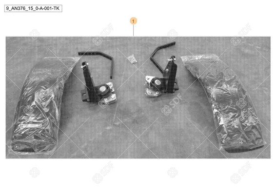 Pièces agricoles - Cabine et structure - FRONT FENDER SET 28 RIM FRONT 365x1100 -