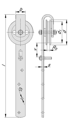 Pièces agricoles - Fasteners - Roue pleine de portail, fonte, 90 mm, libre