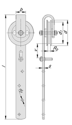 Pièces agricoles - Fasteners - Roue pleine de portail, fonte, 90 mm, libre