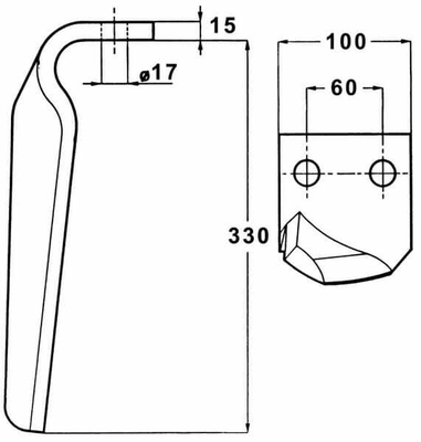 Pièces agricoles - Travail du sol - Dent de herse rot. G Maschio Dominator 345mm