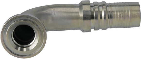 Pièces agricoles - Hydraulique - Raccord à sertir 4SH-DN40 avec flasque ø60,3 mm 90°