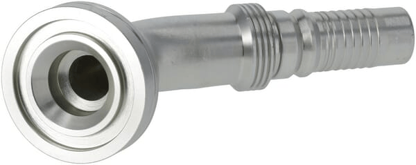 Pièces agricoles - Hydraulique - Raccord à sertir 4SH-DN20 avec flasque ø47,6 mm 45°
