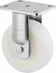 Pièces agricoles - Outils atelier - Roulette pivotante, chape et platine en acier mécano-soudé, zingué bleu