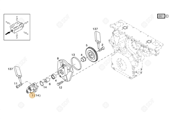 Pièces agricoles - Pieces moteur - POMPE D'ALIMENTATION Deutz-Fahr origine
