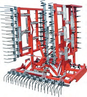 Materiels - Herse de prairie - Herse de prairie 7,20 mètres dents vibrantes - équipements arrières dents étrilles