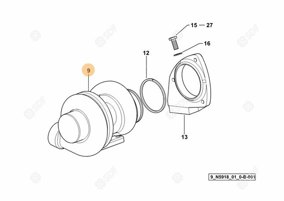 Pièces agricoles - Pieces moteur - TURBO COMPRESSEUR Deutz-Fahr origine