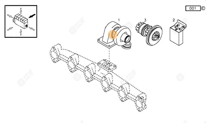 Pièces agricoles - Pieces moteur - TURBO COMPRESSEUR Deutz-Fahr origine