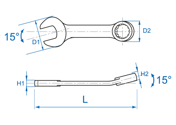 Outils - Outils divers - Clé mixte courte 15mm