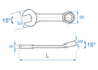 Outils - Outils divers - Clé mixte courte 15mm