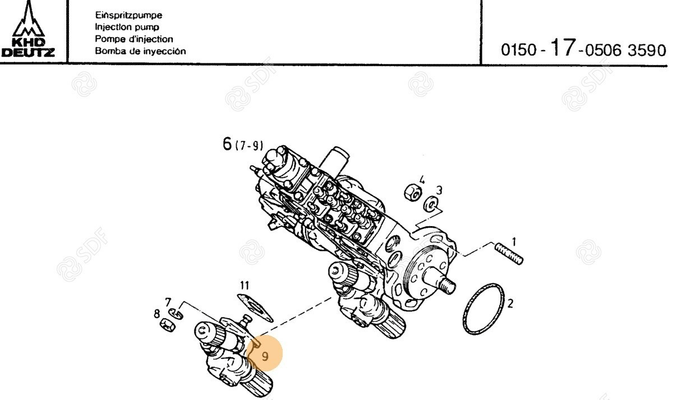 Pièces agricoles - Pieces moteur - POMPE Deutz-Fahr origine