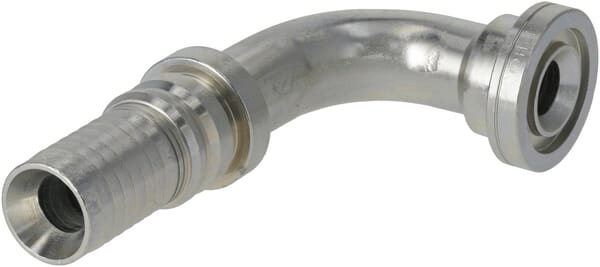 Pièces agricoles - Hydraulique - Raccord à sertir 4SH-DN25 avec flasque ø41,3 mm 90°
