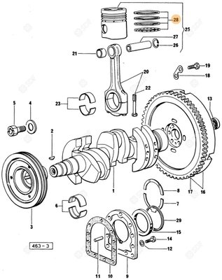 Pièces agricoles - Pieces moteur - SERIE SEGM.PISTON Deutz-Fahr origine