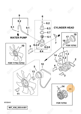 Pièces agricoles - Pieces moteur - pompe à eau Deutz-Fahr origine