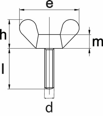 Pièces agricoles - Fasteners - Vis à oreilles DIN316 M 6x10 acier inoxydable