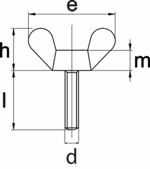 Pièces agricoles - Fasteners - Vis à oreilles DIN316 M 6x10 acier inoxydable