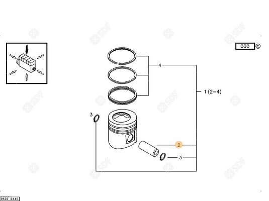 Pièces agricoles - Pieces moteur - AXE DE PISTON Deutz-Fahr origine