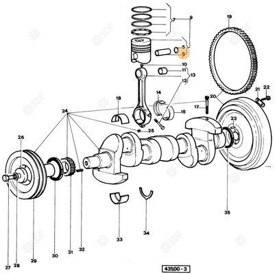 Pièces agricoles - Pieces moteur - AXE DE PISTON Deutz-Fahr origine