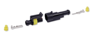 Kit connecteur étanche AMP porte-clips et porte-languette en polyamide noir, 1 voie, 1-2 mm² (par 1)