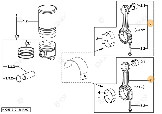 Pièces agricoles - Pieces moteur - BIELLE MOTEUR Deutz-Fahr origine