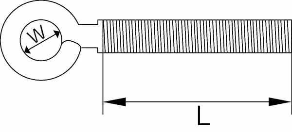 Pièces agricoles - Fasteners - Vis à œillet M6x40 galvanisée