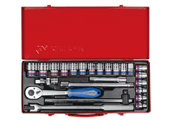 Outils - Outils divers - Coffret de douilles 1/2" 24 pièces cliquet 32 dents